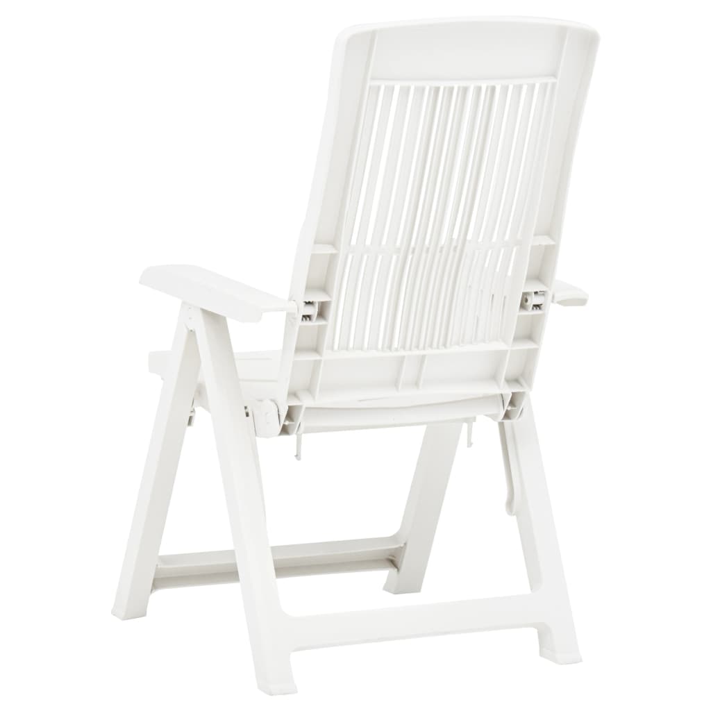 Verstellbare Gartenstühle 2 Stk. Kunststoff Weiss